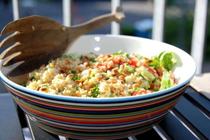 billede med bulgursalat med eller uden feta
