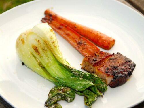 billede til grillet pak choy med sesamfrø