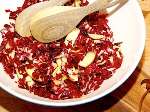 Radicchio salat med tranebær og æble