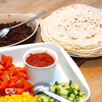 mexicanske pandekager med hakket oksekød