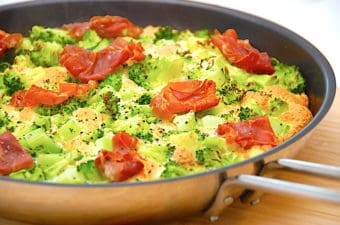 billede med omelet i ovn