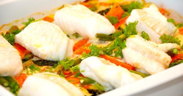 billede med fisk i fad
