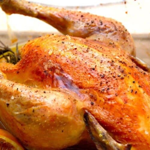 Langtidsstegt kylling i ovn med rosmarin og hvidløg