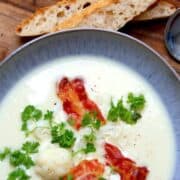 billede med blomkålssuppe