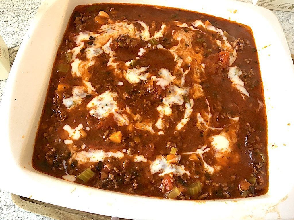 billede med færdig lasagne