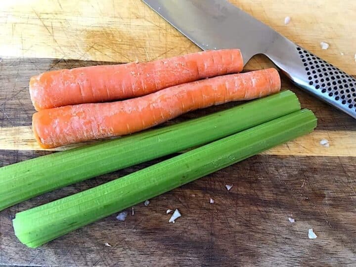 billede med gulerødder og bladselleri til lasagne