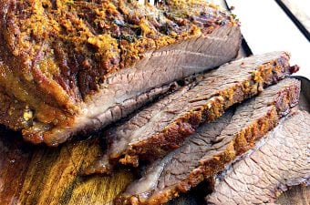 Billede med grillet oksespidsbryst.