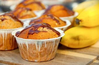 billede med bananmuffins