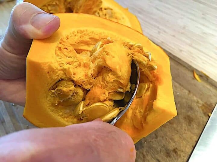 billede med kerner i hokkaido græskar