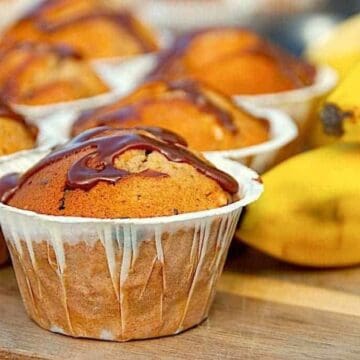 Billede med bananmuffins.