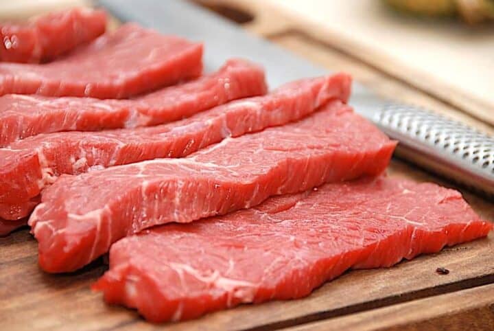 billede med bankekød i skiver