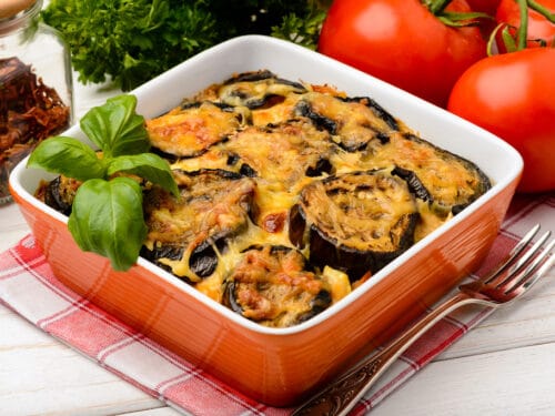 græsk moussaka i fad