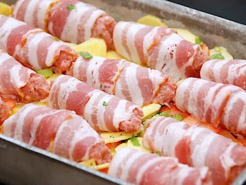 billederesultat for baconruller i fad