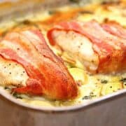 billederesultat for kylling med bacon i fad