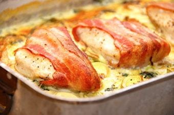 billederesultat for kylling med bacon i fad