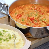 kromutters sigøjnerpande med kartoffelmos