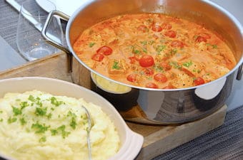 kromutters sigøjnerpande med kartoffelmos