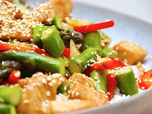 stir fry opskrift med kylling og asparges