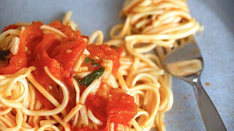 Billede af pasta pomodoro.