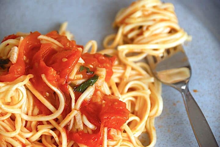 Billede af pasta pomodoro.