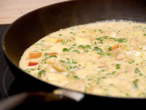 svampeflødesauce med æble