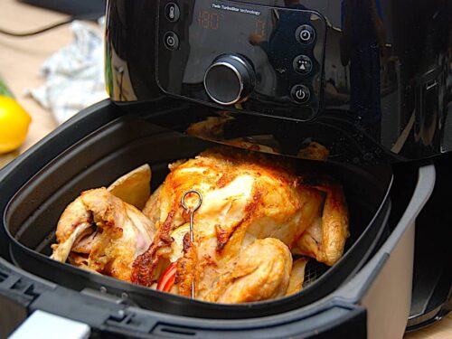billederesultat for hel kylling i airfryer