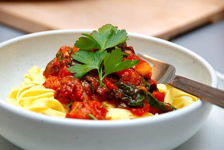 pasta med aubergine