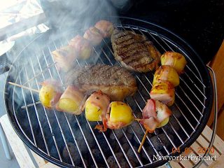 kartoffelspyd med bacon og rosmarin