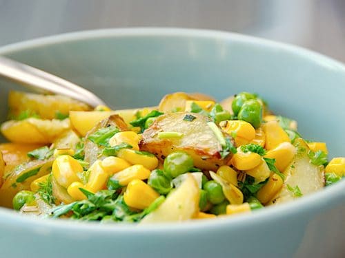 billede med grøn kartoffelsalat