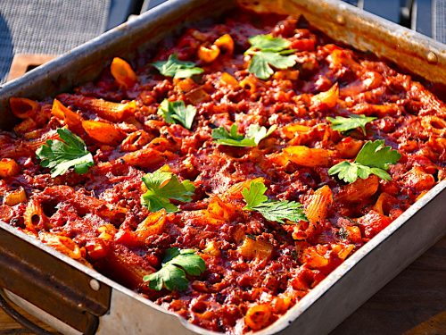 billederesultat for bagt pasta bolognese