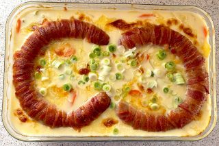 billederesultat for flødekartofler med medister i svøb