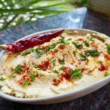 Hummus med hjemmelavet tahin