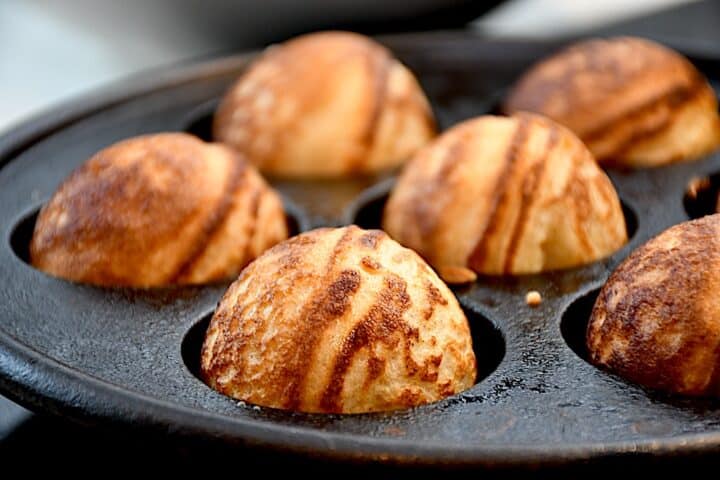 Billede af æbleskiver.