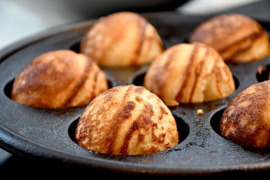 Billede af æbleskiver.