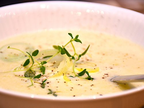 billederesultat for porresuppe med flødeost