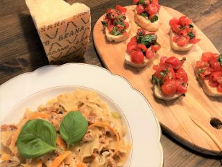 Italiensk vegetarret med bruschetta