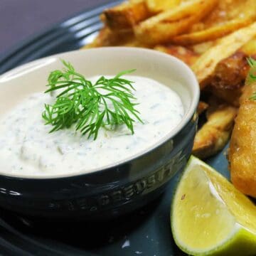 Billede med sauce tartare.