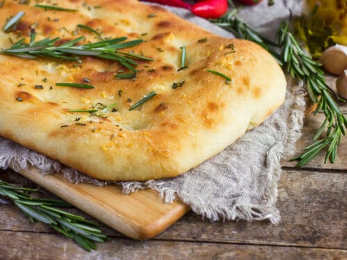 billede med italiensk focaccia brød