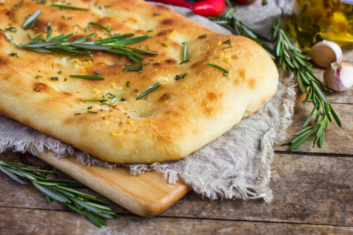 billede med italiensk focaccia brød