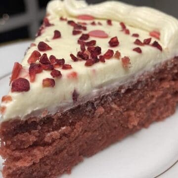 Red velvet kage stykke