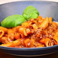 alt i en gryde bolognese pasta