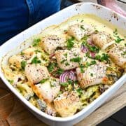hellefisk i fad med spidskål