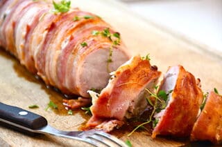 svinemørbrad med bacon udskæring