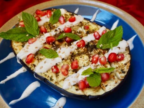 Bagt aubergine med tahin