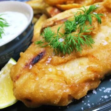 Billede med fish and chips.