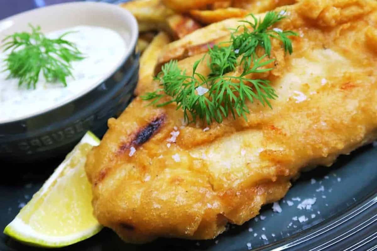Billede med fish and chips.