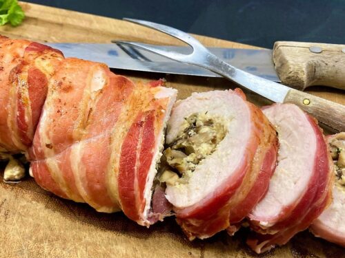 billede med kyllingeroulade med bacon