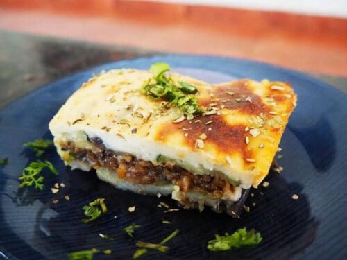 Vegetarmoussaka - opskrifter med bælgfrugterVegetarmoussaka - opskrifter med bælgfrugter