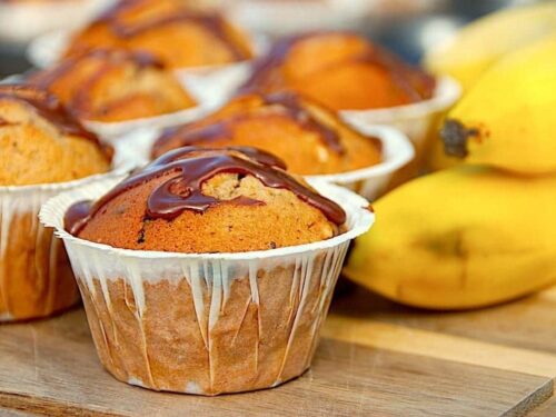 billede med bananmuffins
