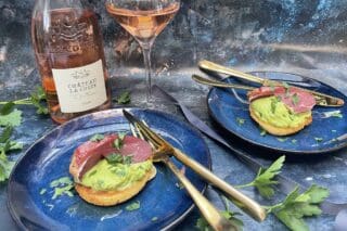 Blinis med røget mørbrad